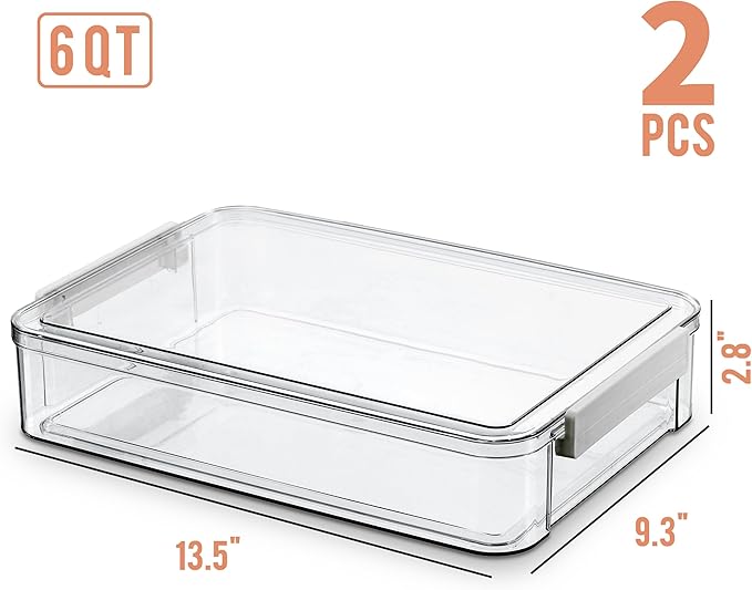 Citylife 2 PCS 6 Qt Plastic Storage Bins - Image 4