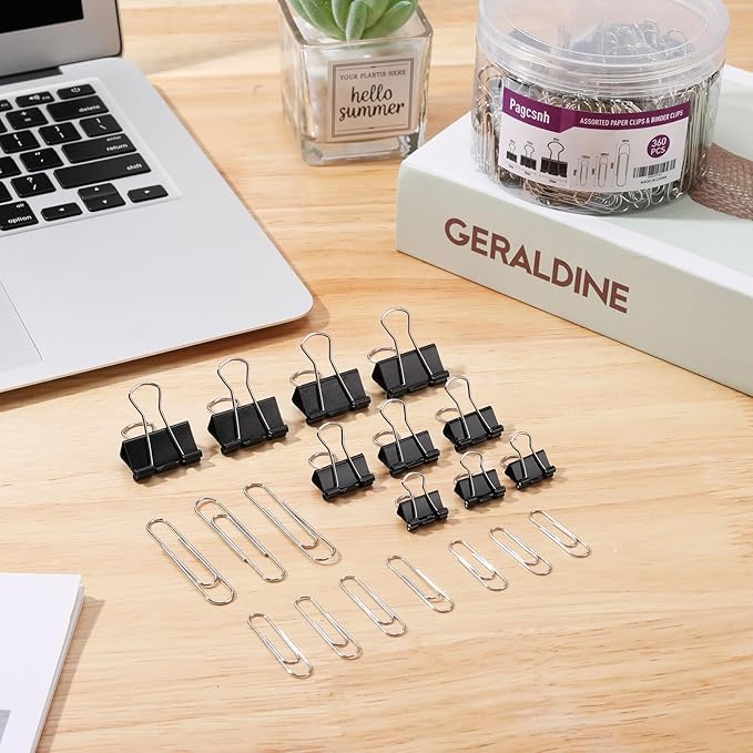 360 Pcs Paper Clips and Binder Clips Assorted Sizes, Large Medium Small Size - Image 7