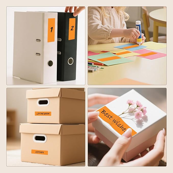 3 × 1 Inches Orange Rectangle Color Coding Labels 1000 PCS, Self-Adhesive - Image 6