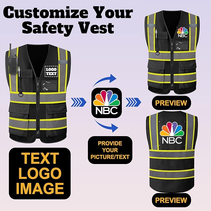 Custom Safety Vest High Visibility Customize Class 2 - Image 5