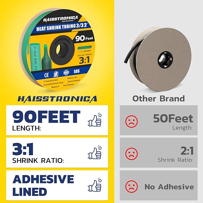 haisstronica 3:1 Heat Shrink Tubing, Shrink Ratio Adhesive Lined Marine Grade - Image 2