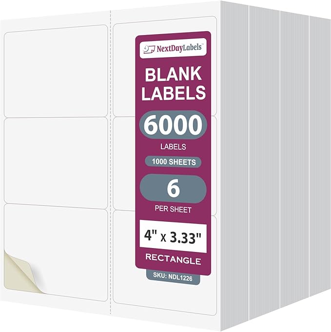 NextDayLabels – 4" x 3-1/3" Rectangular Sticker Labels by NextDayLabels