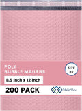 Light Pink Poly Bubble Mailers 8.5x12 inch #2 | Self Seal Padded Envelopes | by MAILERVIEW