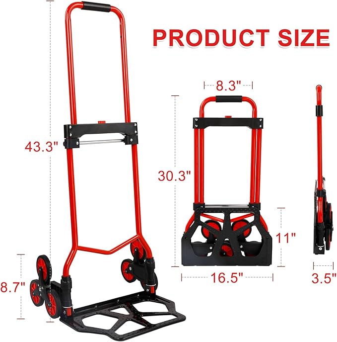Foldable 6-Wheel Stair Climbing Dolly - Image 4