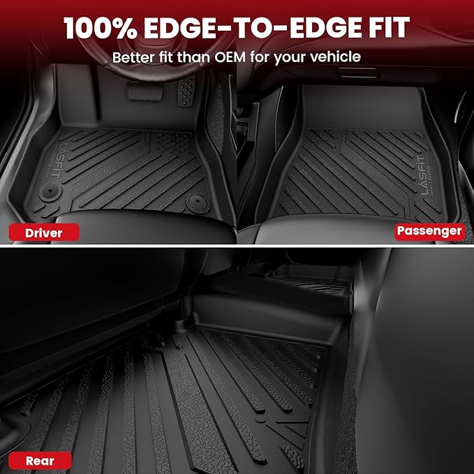 LASFIT Floor Mats for Honda Civic Sedan 2012 2013 2014 2015, All Weather TPE - Image 2