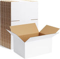 Famagic 10 Pack 8x6x4 Inch Small Shipping Boxes White Corrugated Cardboard by Famagic