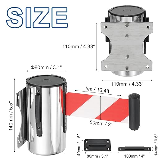 PATIKIL Fixed Wall Mount Retractable Belt Barrier - Image 2