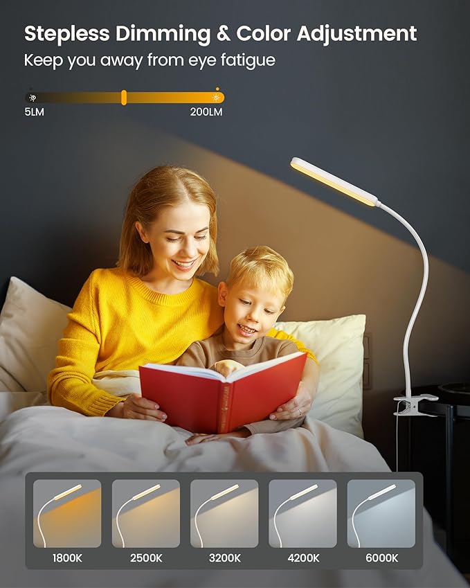 Glocusent 38 LED Clip On Light: 5W Eye Caring Book Lights - Image 4