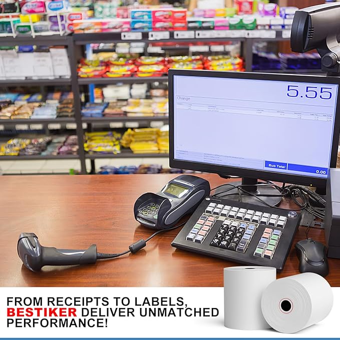 3 1/8 x 230ft Thermal Paper 20 Rolls - 80mm Receipt Cash Register Paper - Image 6