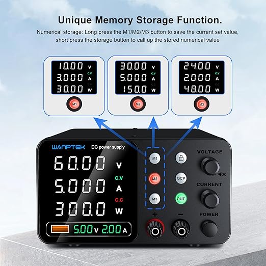 DC Power Supply Variable, 60V 5A Adjustable Switching Regulated Bench Power - Image 2