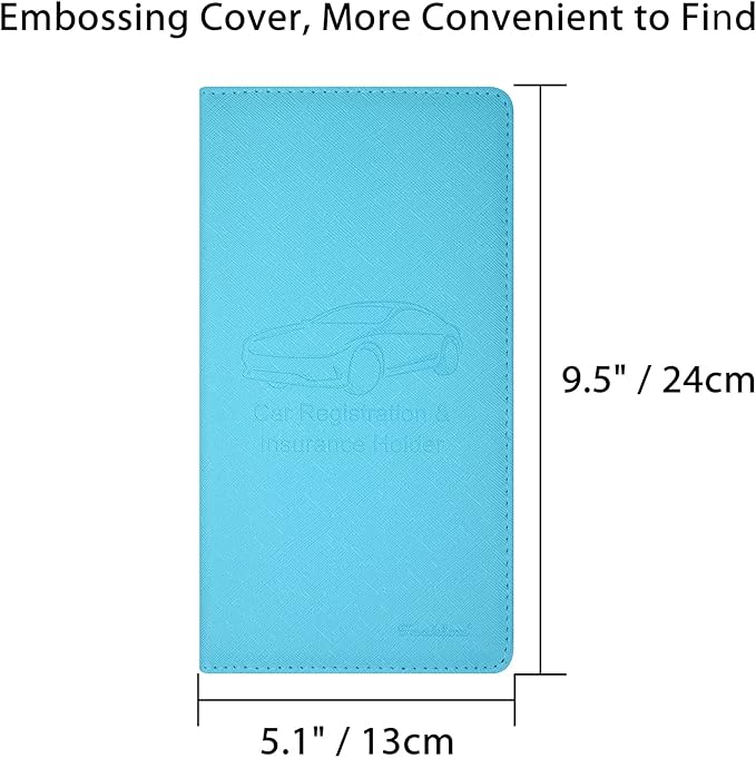 Car Insurance and Registration Holder, 9.5 x 5 Inch PU Leather Vehicle Glove - Image 4