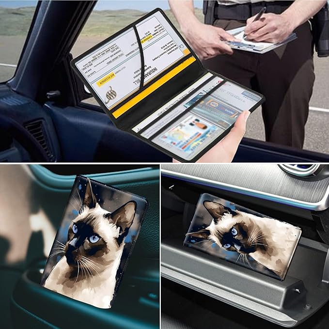 Car Registration and Insurance Holder, Leather Car Glove Box Organizer - Image 7