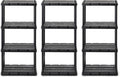 Gracious Living 3 Pack Light Duty Storage Shelves, Knect-A-Shelf 4-Shelf by GraciousLiving