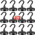 DIYMAG Black Magnetic Hooks, 120 LB Heavy Duty Strong Magnets by DIYMAG