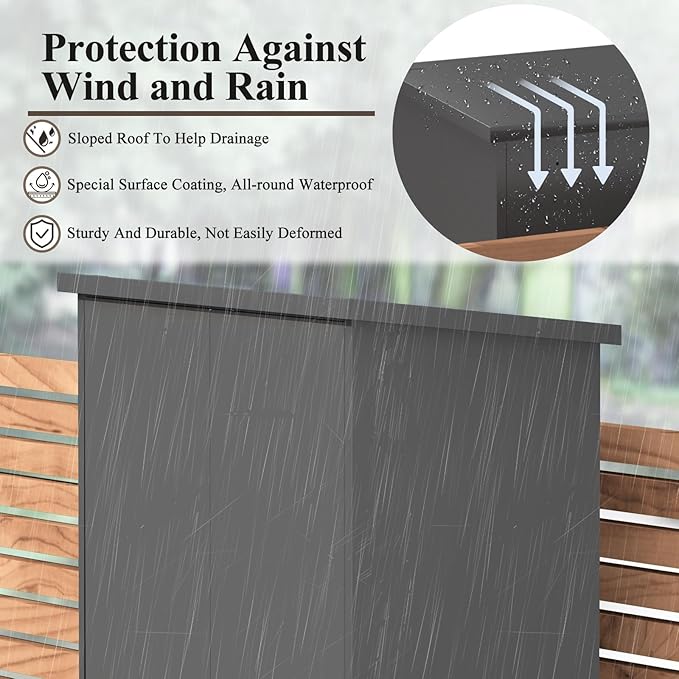 LUCYPAL Outdoor Storage Cabinet Waterproof, Metal Storage Shed - Image 6