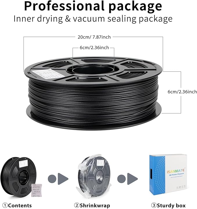 iSANMATE Carbon Fiber ASA Filament 1.75mm, UV/Rain/Heat Resistant Tough 3D - Image 7