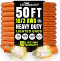 50ft Outdoor/Indoor Extension Cord 16/3 Gauge Heavy Duty 3 Prong SJTW, by LifeSupplyUSA