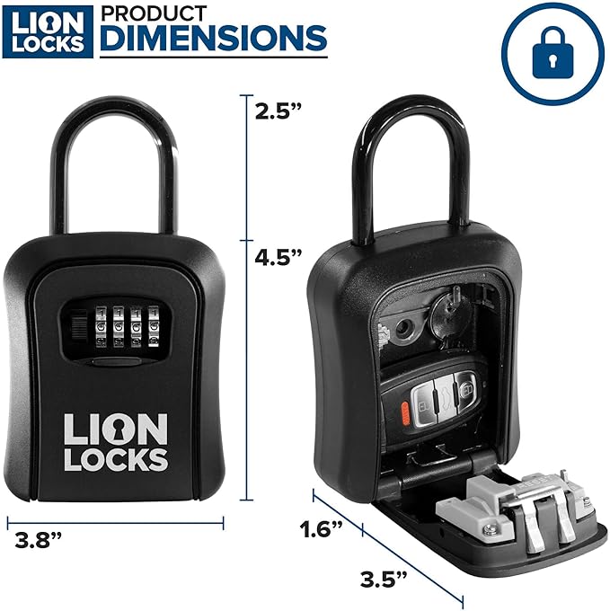 Key Lock Box for Keys with Code 4 Digit Combination Lockbox for Keys Outdoor - Image 4