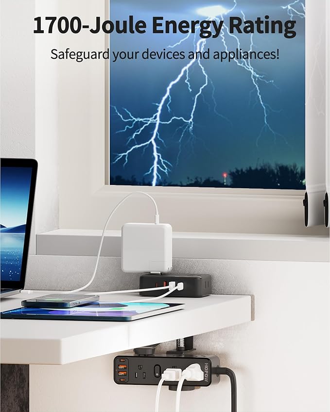 Dual Layer Desk Clamp Power Strip - Image 6