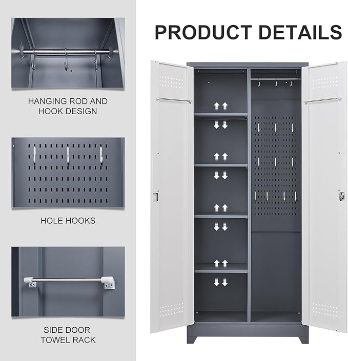 FLEXIMOUNTS 73'' Tall Metal Storage Cabinet - Image 3