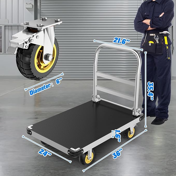 Heavy Duty Platform Truck, 2200 LBS Capacity - Image 6