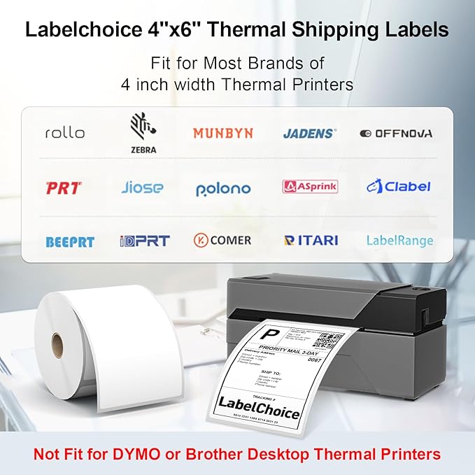 8 Rolls 450 Pcs 4x6 3-Proof Direct Thermal Shipping Labels Compatible - Image 6