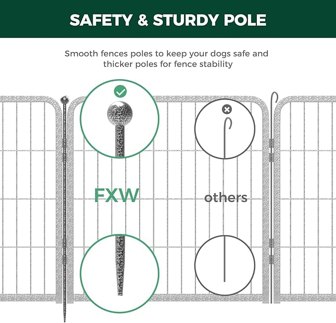 FXW Garden Fence Outdoor for The Yard – 24in x 30.4ft Heavy Duty Metal Animal - Image 4