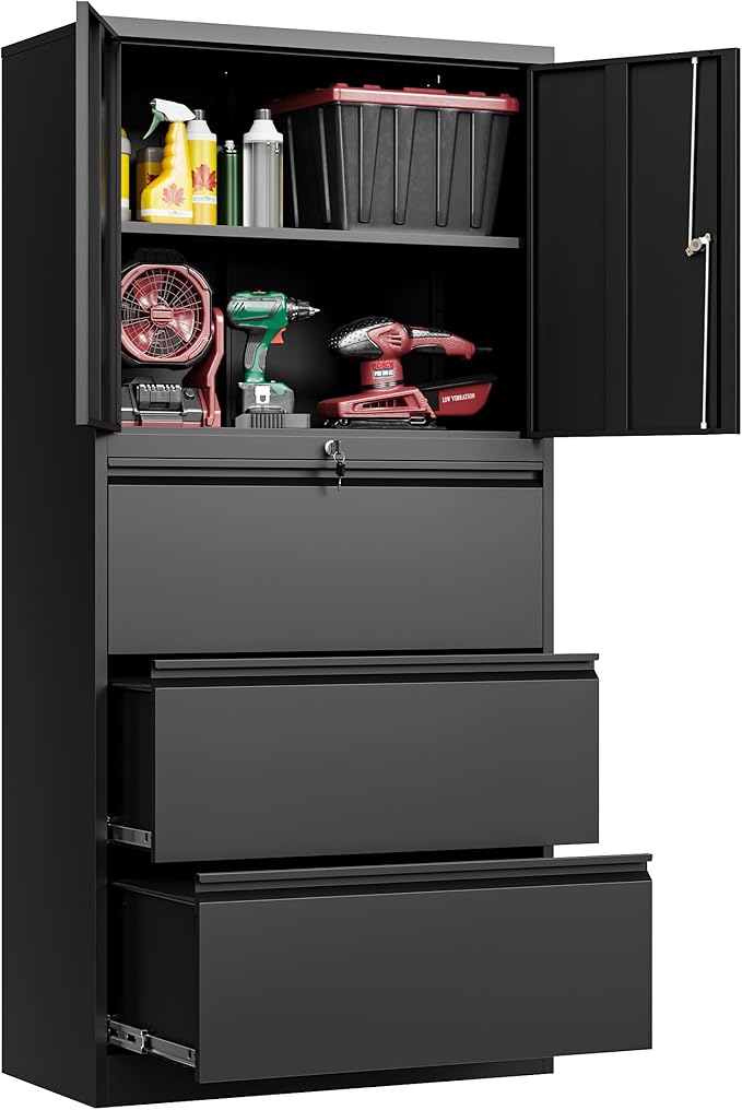 3 Drawers Lateral File Cabinet by Fesbos