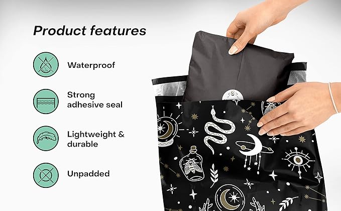 10x13 Poly Mailers – Celestial Magic – Waterproof, Tear-Resistant Shipping Bags - Image 4
