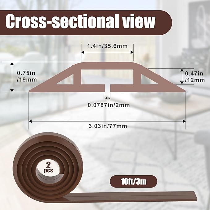 Eapele 10 ft Floor Cord Cover Heavy Duty Cable Protector, Cord Covers - Image 2
