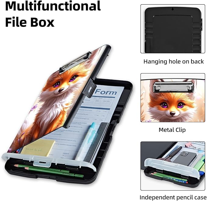Clipboard with Storage Box & Pen Holder, Heavy Duty Clip Boards 8.5x11 - Image 3