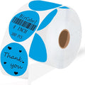 4 Inch Large Blue Circle Thermal Labels, Self-Adhesive Round Inventory Stickers by BriCabel