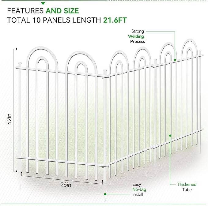 10 Panels Decorative Garden Fence - Image 2