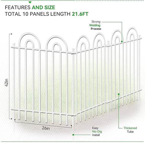 10 Panels Decorative Garden Fence - Image 2