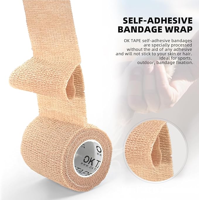 OK TAPE Self Adherent Cohesive Bandages Wrap - Image 3