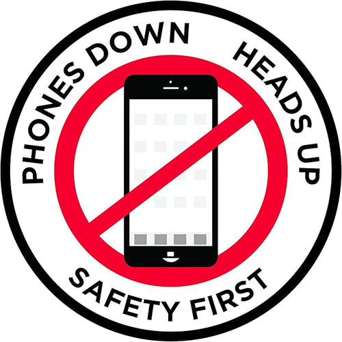 "Phones Down Heads Up" Safety Sign by GraphicalWarehouse