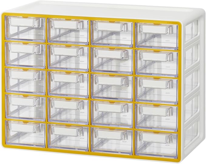 Blue Ginkgo Small 20-Drawer Cabinet – Stackable Clear Organizer by BLUEGINKGO
