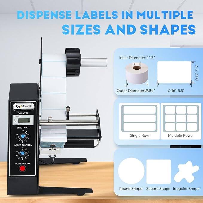 CGOLDENWALL Automatic Label Dispenser Sticker Roll Dispenser - Image 5