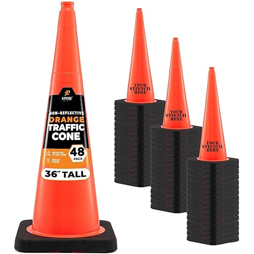 Xpose Safety 36 Inch Orange Traffic Cones Heavy Duty 12lb, Kids and Construction by XposeSafety