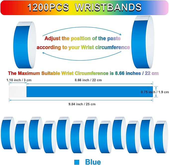 1200 Pcs Plastic Paper Wristbands - Image 2