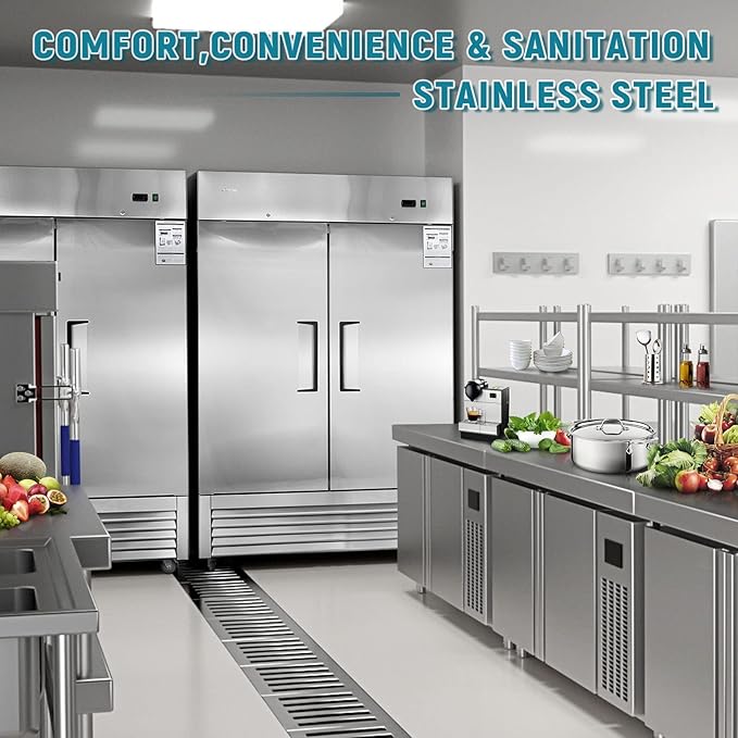 JINSONG 54" Commercial Refrigerator, 49 Cu.Ft Stainless Steel Reach-in Fridge - Image 7