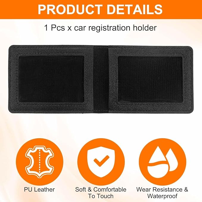 HARFINGTON Car Registration and Insurance Holder PU Leather Vehicle Glove Box - Image 3