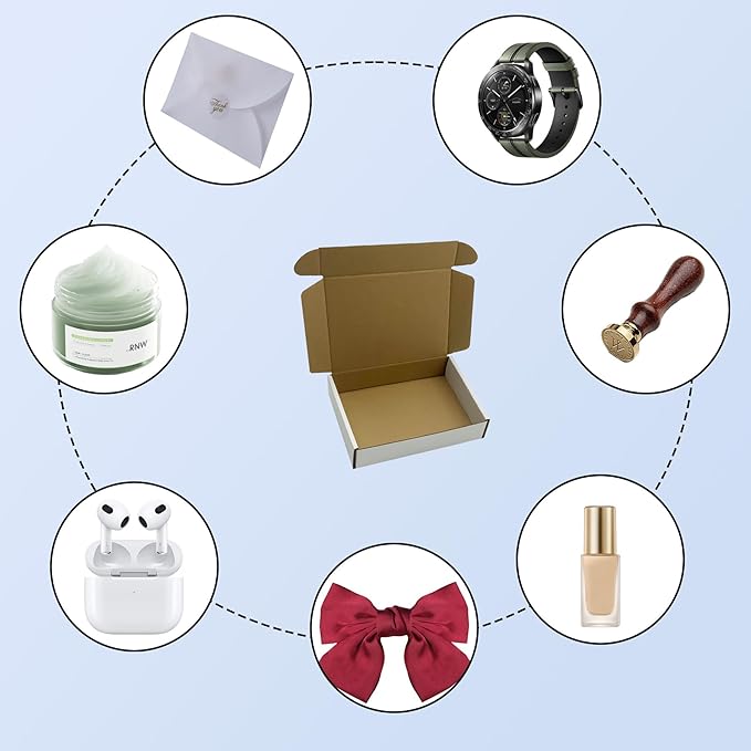 7x5x1.5 inch White Shipping Boxes 50 Pack, Small Corrugated Cardboard Mailer - Image 2