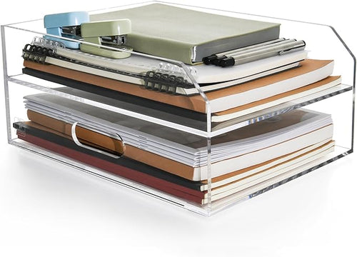 2 Tier Paper Organizer Letter Tray by AIMOLLYACRYLICSTORAGE