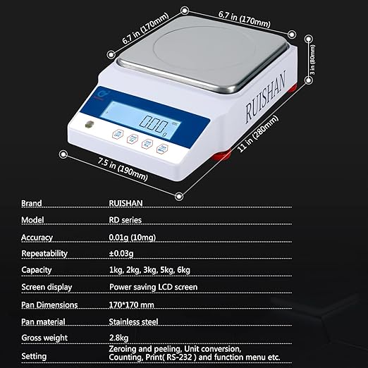 Lab Balance Scale 3000gx0.01g High Precision Electronic Digital Analytical - Image 4