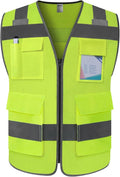 TCCFCCT Mesh Safety Vest 5 Pockets High Visibility Reflective Vest by TCCFCCTPROFESSIONALSAFETYSOLUTIONS