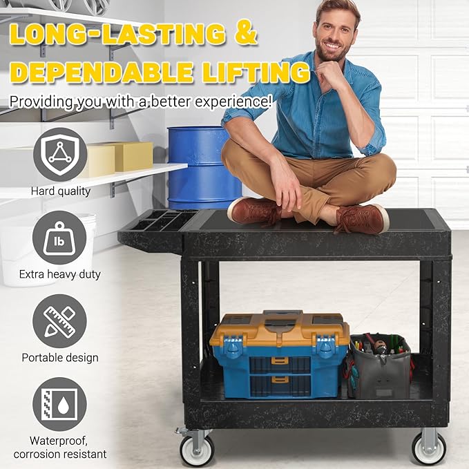 Heavy Duty Plastic Utility Cart - Image 3
