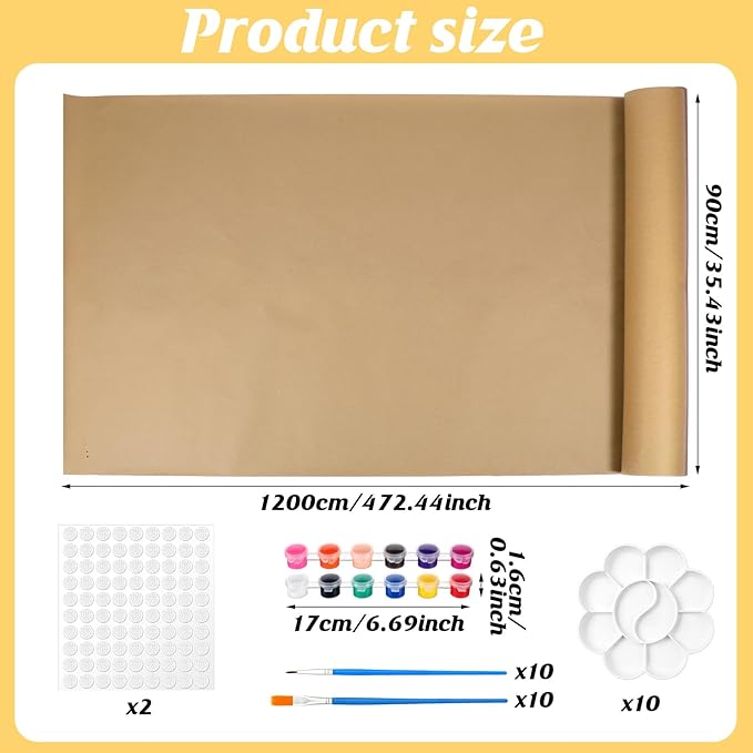 Feifeiya 35" x 472" Brown Kraft Paper Roll - Image 2