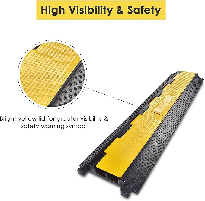 Yescom Cable Ramp Protector 2 Channel Garden Hose Protecitive 22000 Lbs Load - Image 5