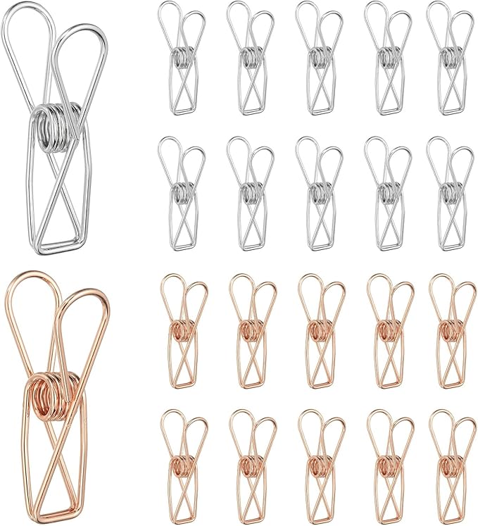 PATIKIL 50Pcs Paper Office Binder Clips, 1.26" Small Metal Wire Hollow Out by PATIKIL